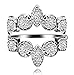 Uloveido Fashion Rings Enhancers for Women White Gold Plated Cubic Zirconia Ring Enhancer for Wedding Engagement Rings Size 7 Y507B