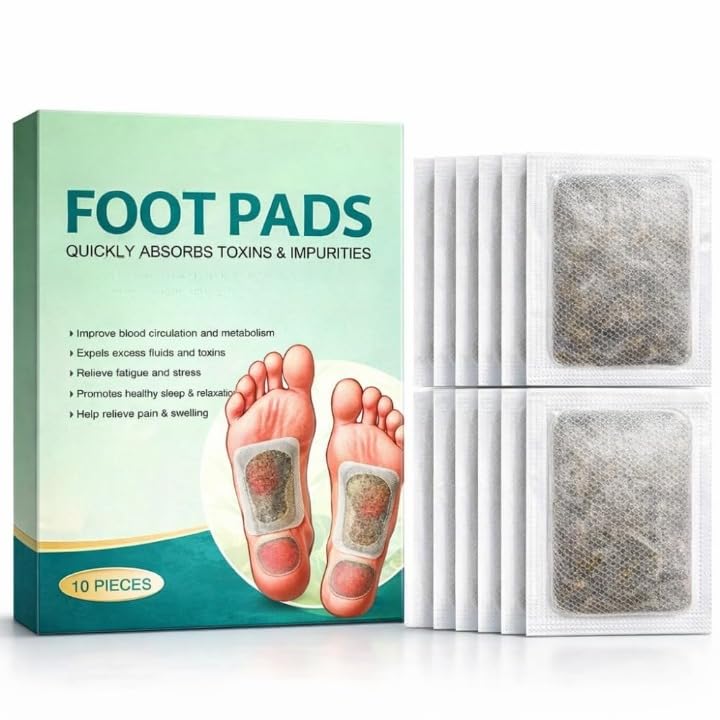 Cleansing Foot Pads for Stress Relief and Better Sleep, Herbal Foot Patch for Swelling and Body Fatigue, Adhesive Care Sheets. (Pack of 10)-image-29