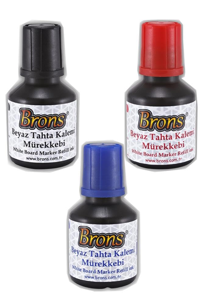Siyah Mavi Kırmızı Yazı Tahta Kalem Mürekkebi 30 ml 3 Adet Brons Tahta Kalemi Mürekkebi 3 Adet