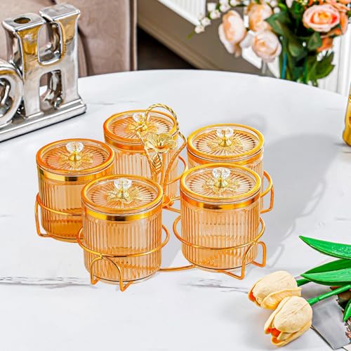 Plateau à fruits secs compartimenté marron 5 grilles pour apéritif - 7