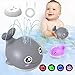 Baby Bath Toys, Kid Odyssey Rechargeable Whale Bath Toys Automatic Induction Sprinkler Bathtub Shower Toys with LED Light, No Hole - IPX7 Waterproof Gifts for 3,4,5 Years for Toddlers