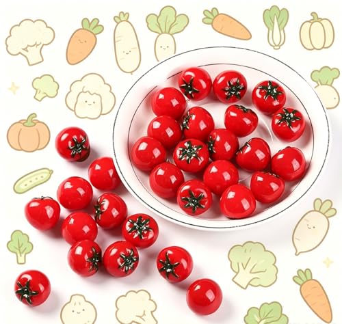 Accesorios de tomate cherry falsos de simulación para casa y negocio 4
