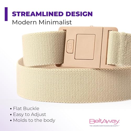 Image of BELTAWAY Easily Adjustable Elastic Flat Buckle No Show Belts for Women - Stretch No Bulge jeans pants