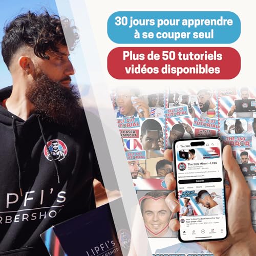 Miroir 360° 3 Faces Pliable en Verre Résistant Lipfi's BarberShop