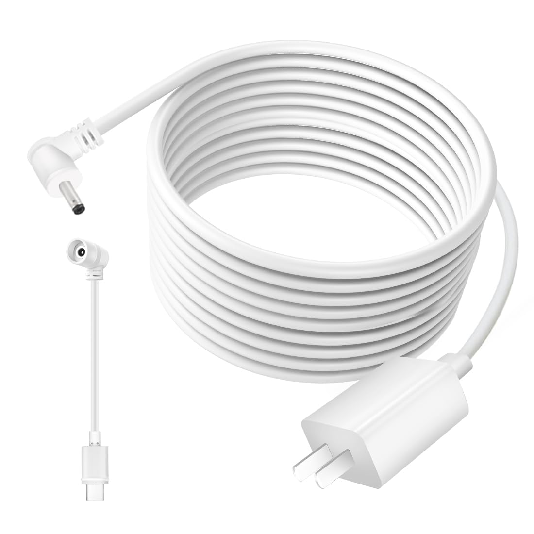 Power Adapter Compatible Ring Camera,17Ft Type C Power Cable -White (USB Port)