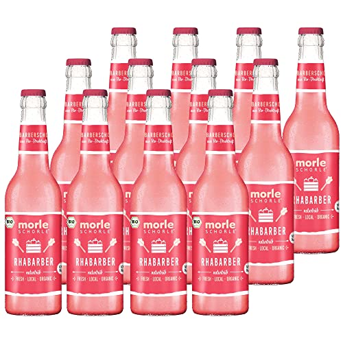 Elbler Morleschorle, Rhabarberschorle, 12 x 0.33 l, inkl. 0,96€ Pfand, Bio-Rhabarber-Schorle aus Bio-Obst, Direktsaft ohne Zuckerzusatz, mit Natürlichem Mineralwasser Cover