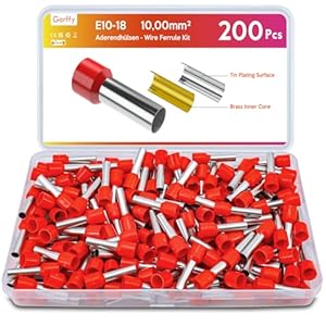 Gorffy 10mm² Aderendhülsen Set Rot 200 Stück