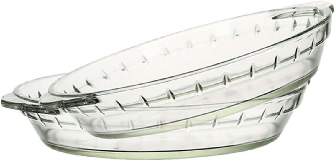 PRETYZOOM 2pcs Nonstick Glass Baking Dish Wire Rack Heat-resistant Quiche Baking Trays Oven Safe Dishwasher Safe
