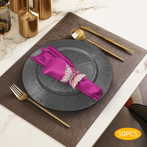 Set de platos circulares reutilizables negros miniatura 6