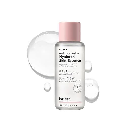 Hanskin Real Complexion Hyaluron Skin Essence - Hyaluronic Acid, Moisturizing, Glowing, Soft & Fragrance-Free [5.07 fl. oz. (150 ml)]