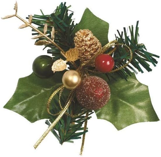Culpitt Classic Gold Christmas Cake Decoration Kit, Festive Cake Toppers Including Holly Bauble, Robin, Plaque, Christmas Tree, And Cake Frill - 5 Piece Set, 50613