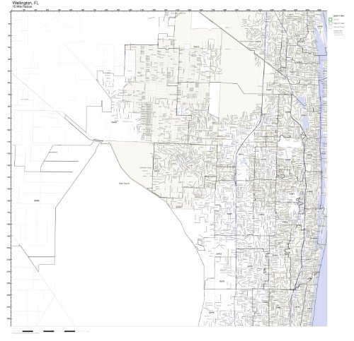 Wellington, FL ZIP Code Map Laminated