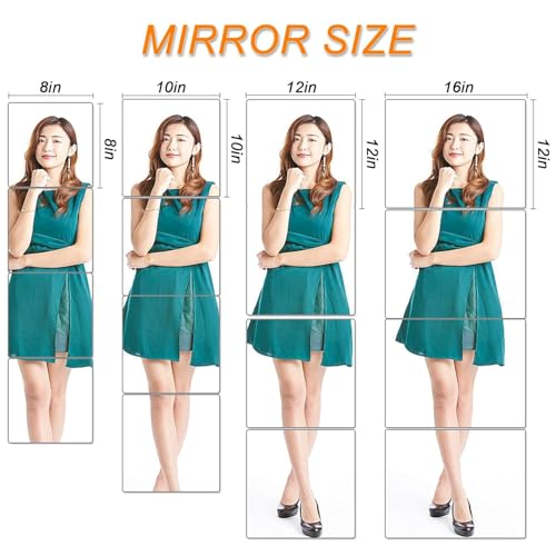 Image of 4 Pack Wall Mirror Full Length, 12 x 14 Inch Unbreakable Acrylic Mirror Tiles, Shatterproof Flexible Plastic Mirror Sheets for Bedroom Home Gym Door (4P 12 inchx 14 inch)