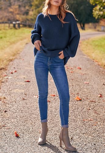 Image of PRETTYGARDEN Womens Sweaters Spring 2026 Oversized Chunky Knitted Pullover Sweater Casual Long Sleeve Crewneck Cute Sweaters