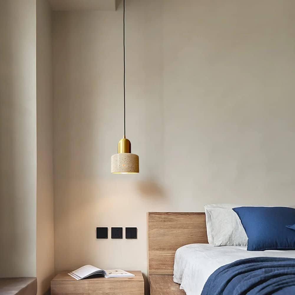 Nowoczesna złota marmurowa lampa wisząca z naturalnego kamienia rustykalna lampa wisząca do kuchni wyspa orzechowa drewno mini oprawa sufitowa nadmorski boho mały żyrandol do resta