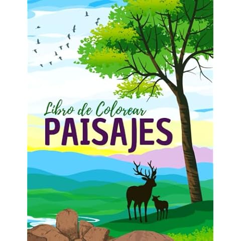 Libro de colorear Paisajes: 50 láminas para colorear adultos, niños y personas mayores | paisajes para colorear, animales y naturaleza | dibujos ... adultos | cuaderno de vacaciones para adultos thumbnail