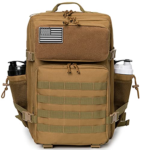 Image of QT&QY 25L /45L Military Tactical Backpack For Men Molle Daypack 3 Day Bug Out Bag Hiking Rucksack With Bottle Holder
