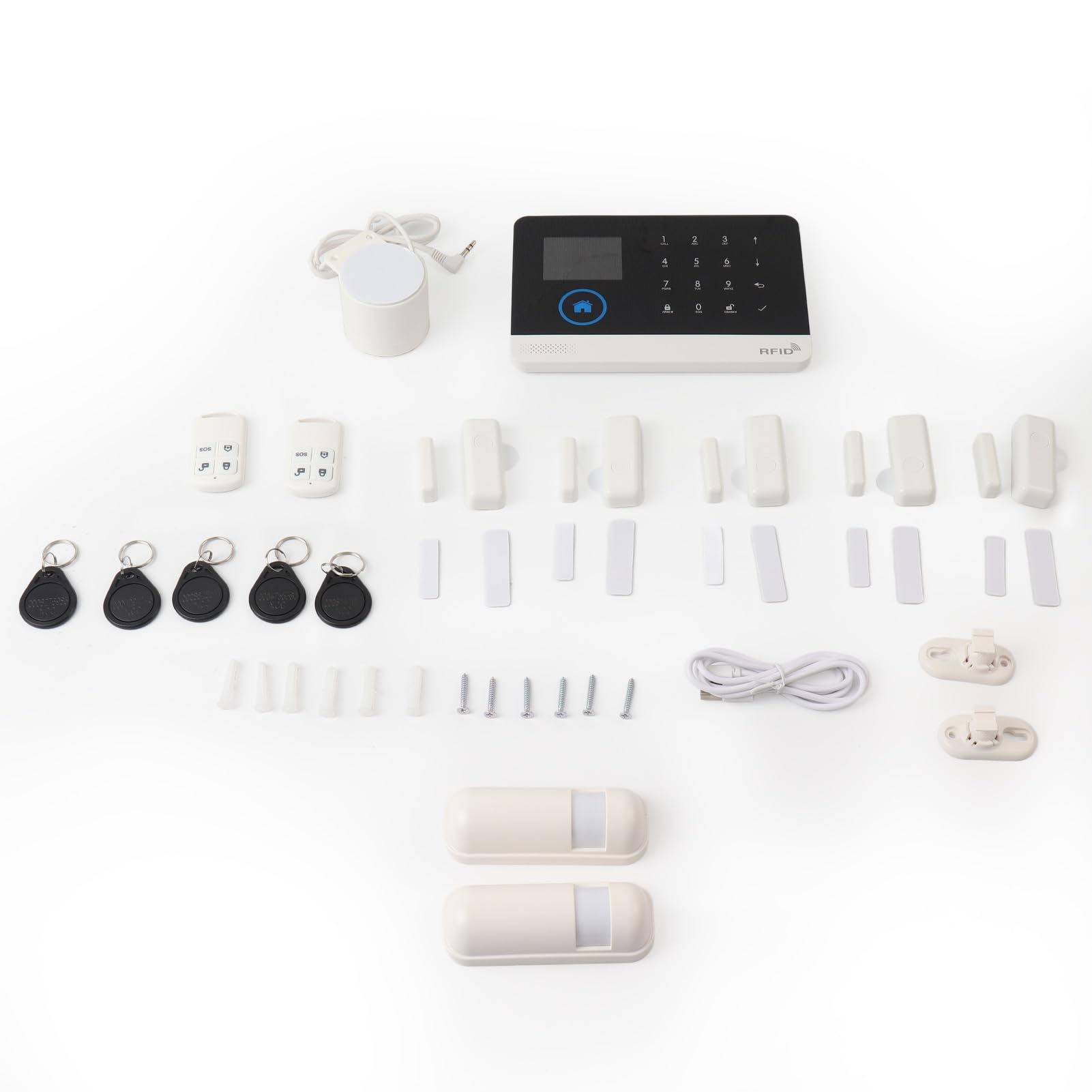 Sistema inalámbrico de Seguridad de Alarma de WiFi + gsm, Sistema de Alarma de Seguridad antirrobo para hogar Inteligente, inalámbrico, LCD de 2.4 Pulgadas