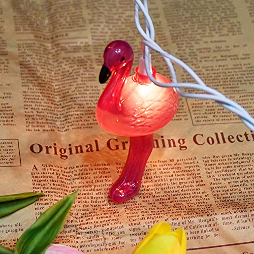 8.5Ft Outdoor Pink Flamingo String Lights With 14 Mini Incandescent Bulbs(4 Spare), Tropical Patio Fairy Decorations Lights Ul Listed For Summer Camping Bedroom Beach Birthday Party Wedding Decor #TOP6