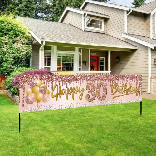 Image of Excelloon 30th Birthday Banner Decorations for Her