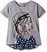 Dream Star Girls' Short Sleeve Screen Top with Fringe Hem
