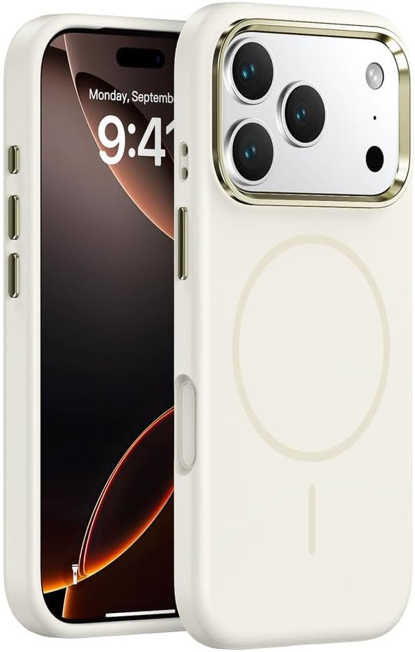 Magnetic Case for iPhone 17 Pro Max/17 Pro/17 Air/17, Wireless Charging Case, Ultra Thin Liquid Silicone Soft Fiber Lining Cover, (17 Pro Max,Grey)