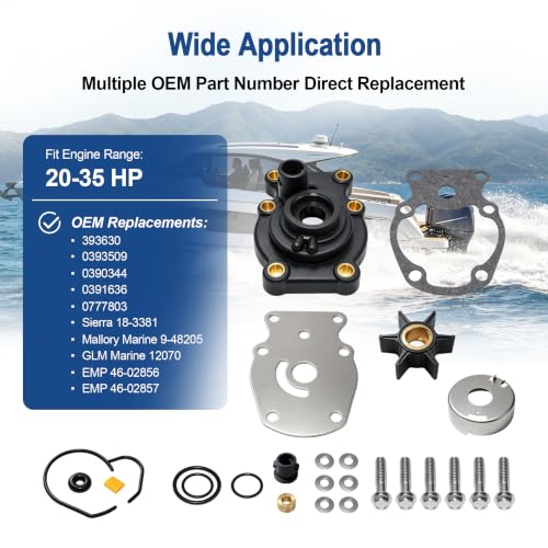 Image of MARKGOO Water Pump Repair Kit 393630 for Johnson Evinrude 20-35 HP Outboard
