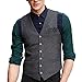 Zicac Men's Unique Advanced Custom Vest Skinny Wedding Dress Waistcoat (XL, Gray)