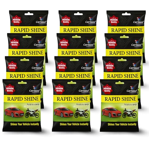 Image of CAR SAAZ Rapid Shine Polish Sponge Combo Pack of 12 | Polish Sponges for Instant Shine | Easy to Use Polish Combo for Car and Bike | Protect and Shine