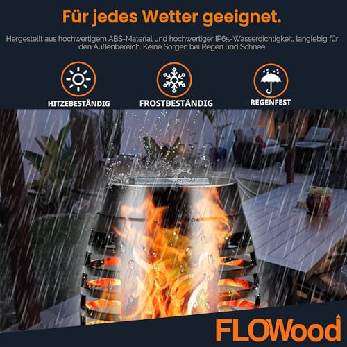 FLOWood Solarleuchten für Außen Garten, 4 Stück, 12LED Solarlampe für Außen Solar Fackel Gartenfackeln, IP65 Wasserdicht Solarlampe für Außen, Gärten, Weg,
