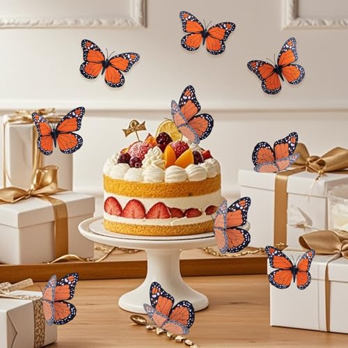 Decoraciones magnéticas de mariposa Monarca 10 unidades miniatura 3