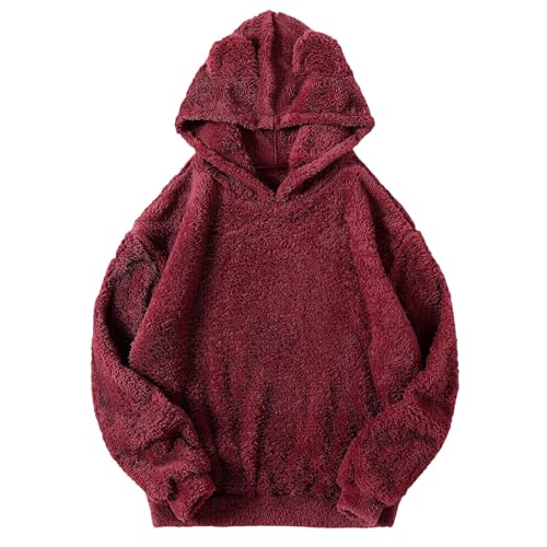 Sweat à capuche en peluche sweat-shirt chaud homme veste moelleuse hiver lapin