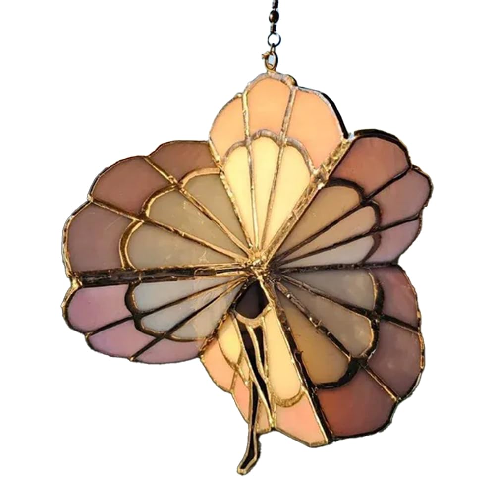 CTRLZS Dancing Lady Stained Glass Spinner Outdoor Hanging Decor Garden Decorations Decorative Wind Spinner Ouddoor Butterfly D