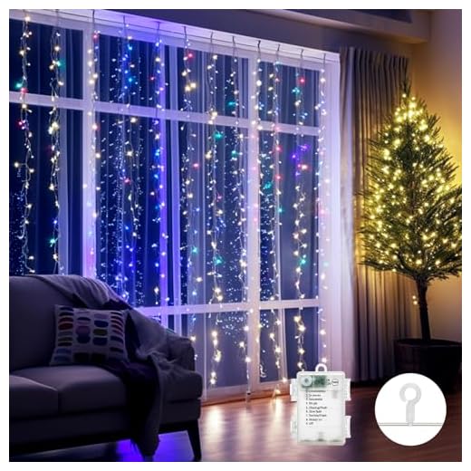 Aigostar cortina luces navidad， 1M*1M， 8 Modos Cadena de Luces con Remoto， 100 LED RGB， temporizador， luces arbol navidad Resistente al Agua， para exterior y Interior， decoracion navidad， Fiestas