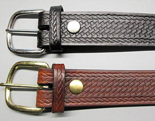 BELT * Leather * BASKET WEAVE * 5 colors * 1 1/2" & 1 1/4" Wide * COWHIDE4
