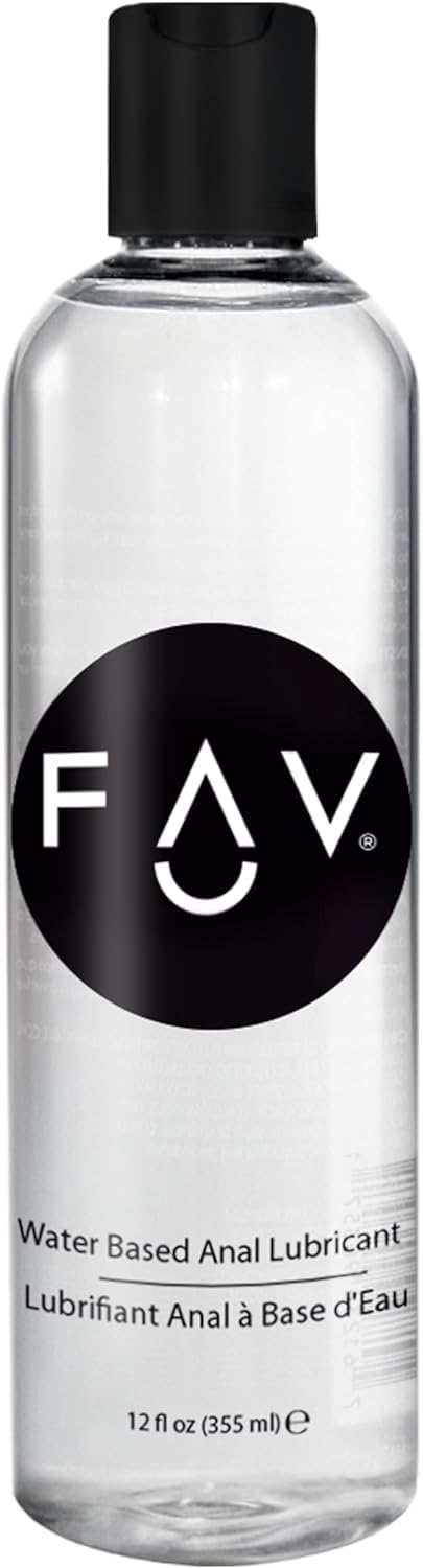 FAV Water Based Anal Lube, Slippery and Rich Backdoor Personal Lubricant to Enhance Sex, for Men, Women, Couples, Toy Friendly and Condom Compatible, 12 Fl Oz