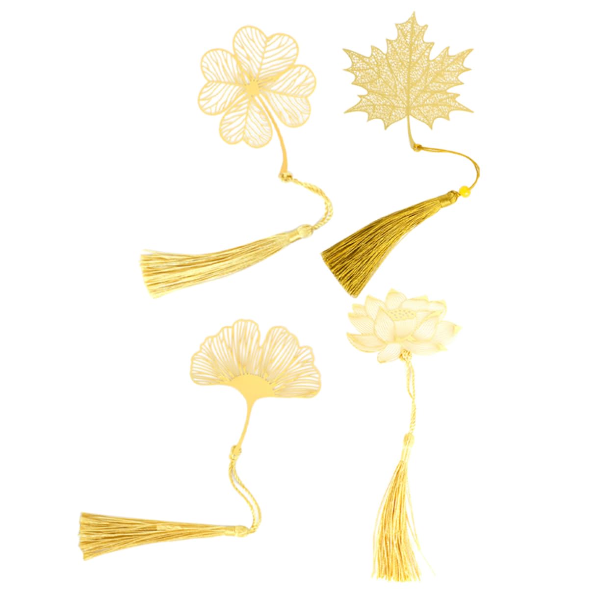 STOBOK 16stücke Teiliges Pflanzen-design Lesezeichen Kreative Buchzeichen Für Lehrer Und Geschenkideen Frischem Naturmaterial Mit Quasten Ahornblatt Kleeblatt Ginkgo Lotus