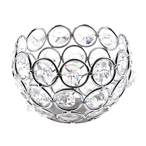 Preisvergleich Produktbild PULABO Silberner Kristall-Kerzenhalter, Teelichthalter, Hochzeit, Weihnachten, Party, Tischdekoration, Herzstück, Geschenke, Schalenform, bequem und umweltfreundlichLebenslange