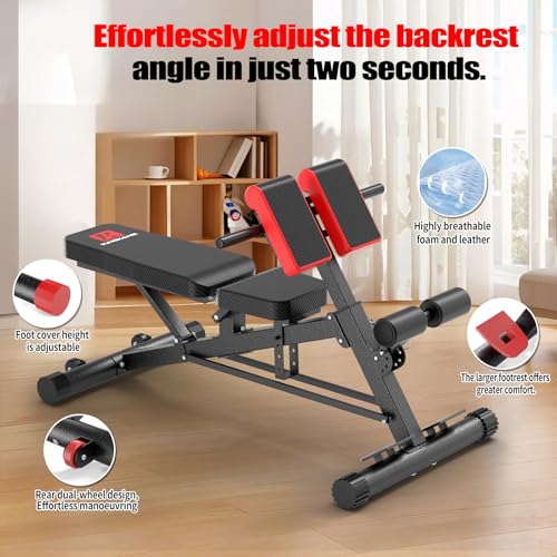 Image of K KiNGKANG Adjustable Weight Bench,Multi-Functional Roman Chair for Full All-in-One Body Workout Hyper Back Extension and Sit up