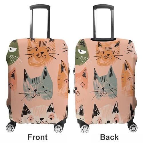Peach And Green Travel Luggage Cover Anti-scratch Suitcase Cover Elastic Suitcase Protective Cover Fits 19-32 Inch Luggage L3