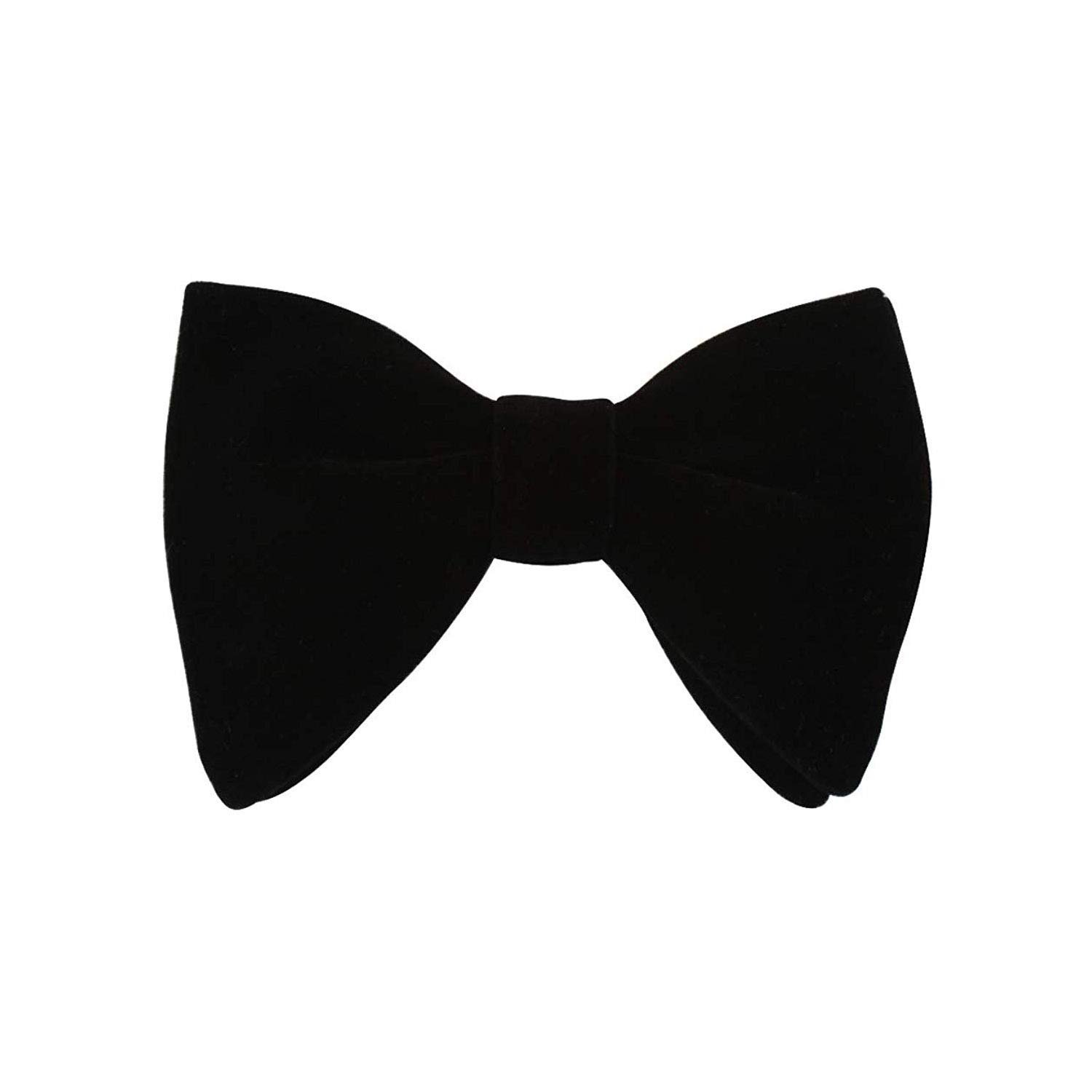 Mens Solid Color Velvet Bow Tie Formal Tuxedo Pre-Tied Big Bowtie