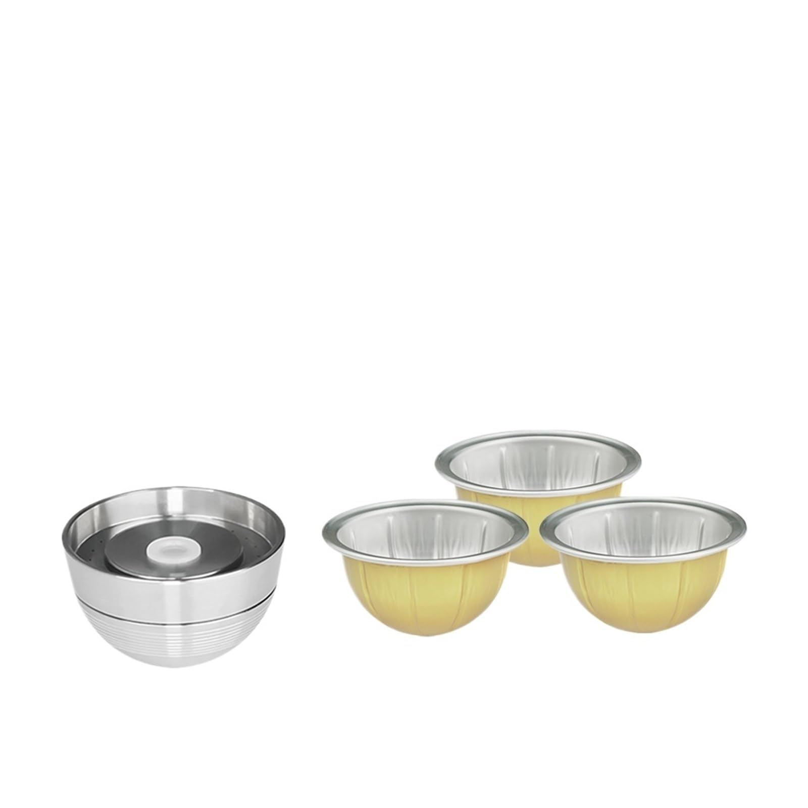Wielorazowe kapsułki do kawy ze stali nierdzewnej, kompatybilne z aluminiowymi, wymiennymi kapsułkami do kawy Vertuonext(Wareset C)