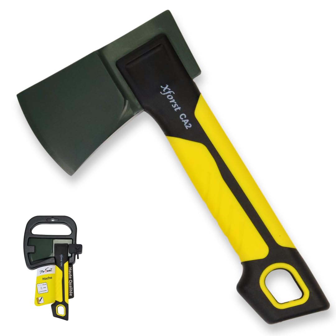 Xforst Hachette X-CA2 – Mini Hache 23 cm en Acier Carbone & Manche en Fibre de Verre – 560 g – avec Étui de Protection – Idéale Camping, Jardin & Outdoor