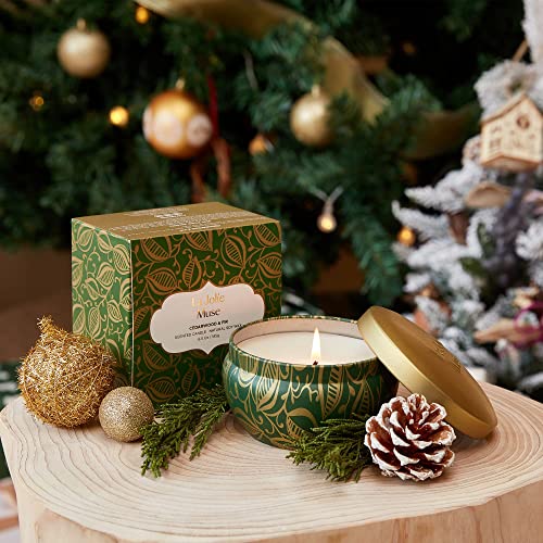 La Jolie Muse Cedarwood & Fir Scented Candle, Aromatherapy Scented Candles Blue Lotus Essential Oil Stress Relief Soy Candles, 6.5Oz Each #TOP1