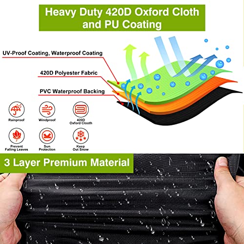 2/4 Passenger Golf Cart Cover Fits Ezgo, Club Car, Yamaha Golf Carts With Reflective Strips, All Weather Protection/Waterproof /Snowproof/Windproof/Sunproof/Full Gold Cart Covers #TOP3