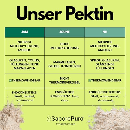 SaporePuro – Pektin NH 200 g | Ideal für Nappage, Glasuren und Gelees | Hohe Vielseitigkeit, Wasserlöslich, Glutenfrei