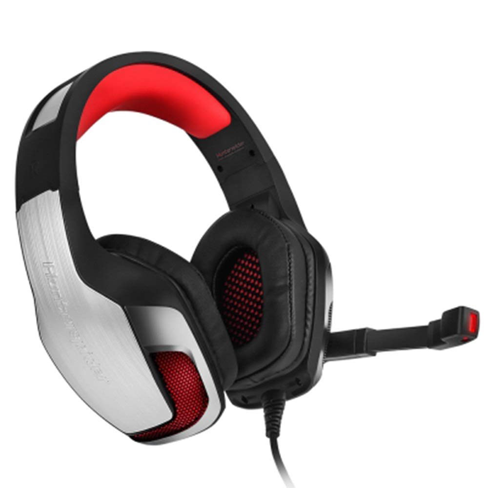 Cuffie Gaming Bass Cuffie con Microfono LED Light per PC Portatile PC Xbox PC Portatile (Color : Red)