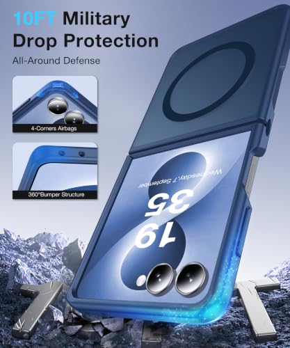 Image of NO.1 Magnetic for Samsung Galaxy Z Flip 8 Case with MagSafe | [Military Grade Drop Tested][Translucent Matte][Anti-Fingerprint] Soft Silicone Bumper for Samsung Flip 8 Case Slim,Blue