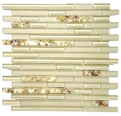 Premium Quality Seashells Glass Mixed Mosaic Random Pattern Wall Tile for Backsplash and Bathroom Wall Designed in Italy (12x12)