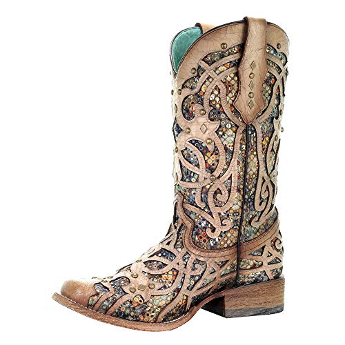 Corral Boot Company Womens Bone Inlay Studded Boot